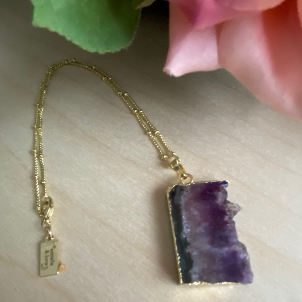 Boho amethyst necklace